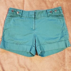 White House Black Market Turquoise Shorts size 6